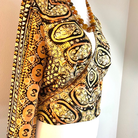 Free People Boho Paisley Crop Top Blouse - Picture 12 of 16